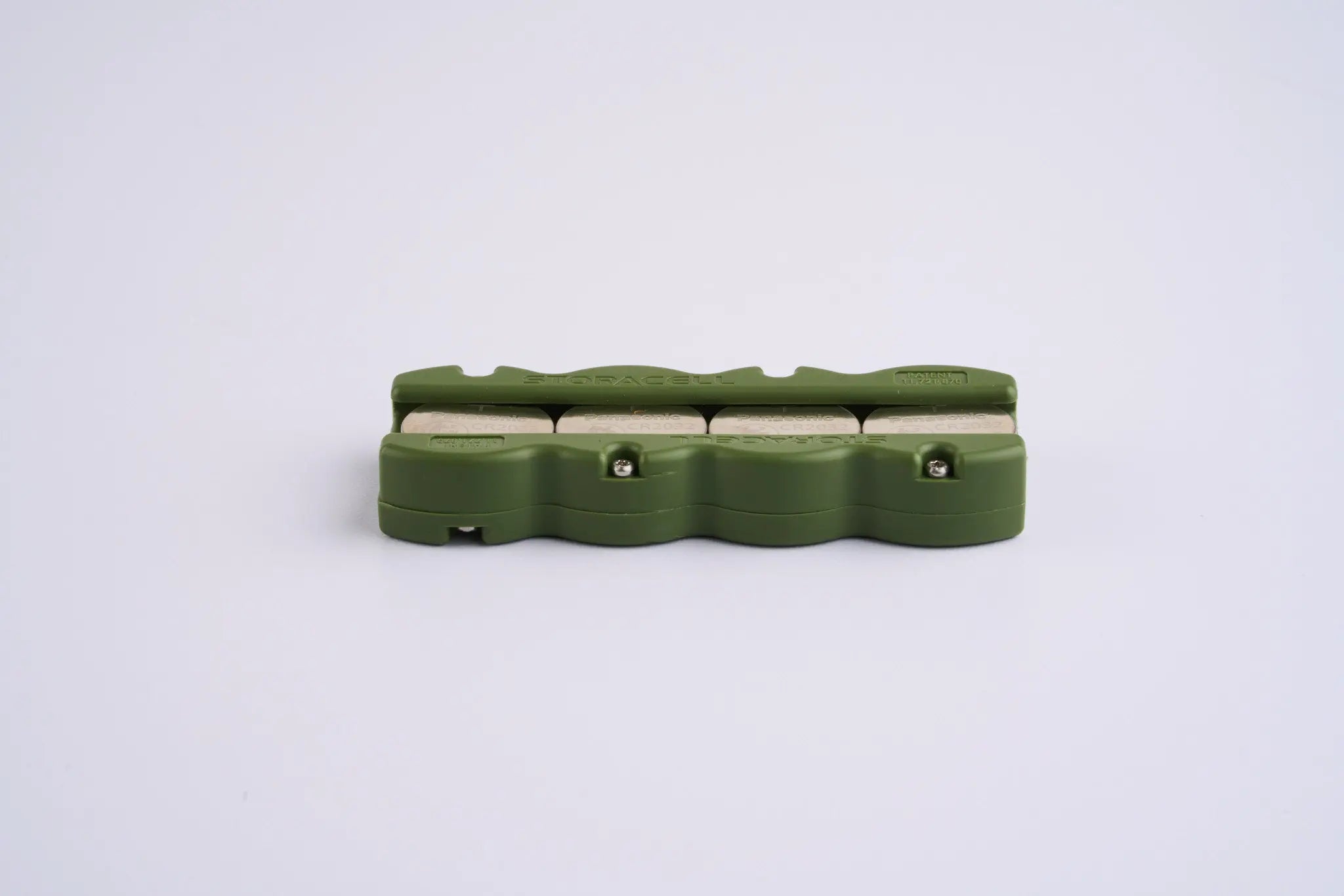 Button Battery Caddy 4pk Military Green Storacell