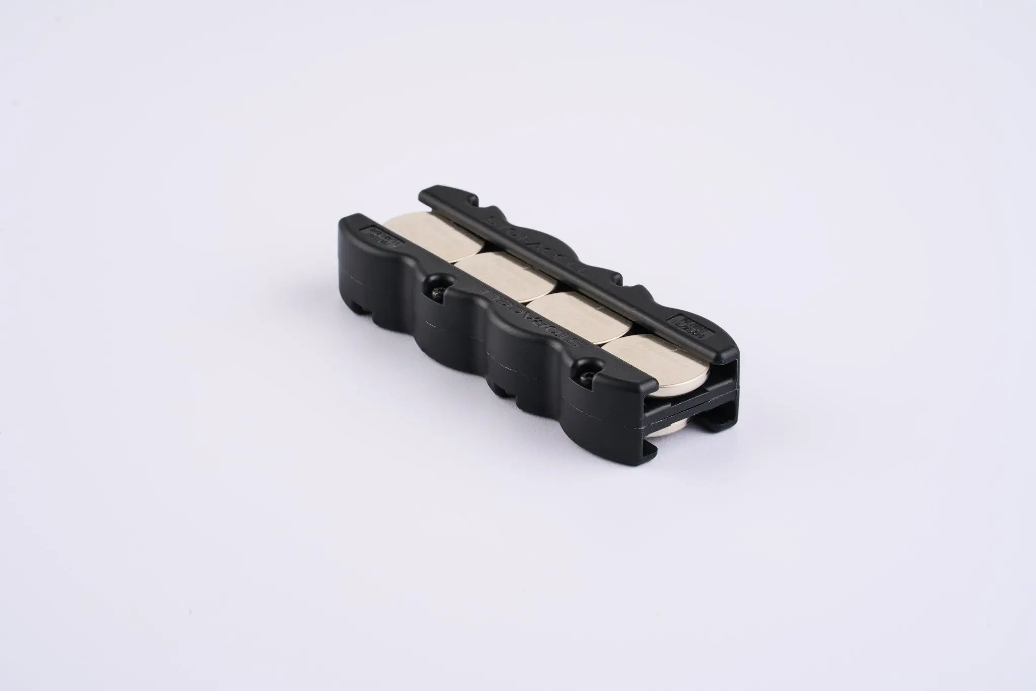 Magnetic Button Caddy 8pk Black+ Panasonic CR2032 10pk Storacell