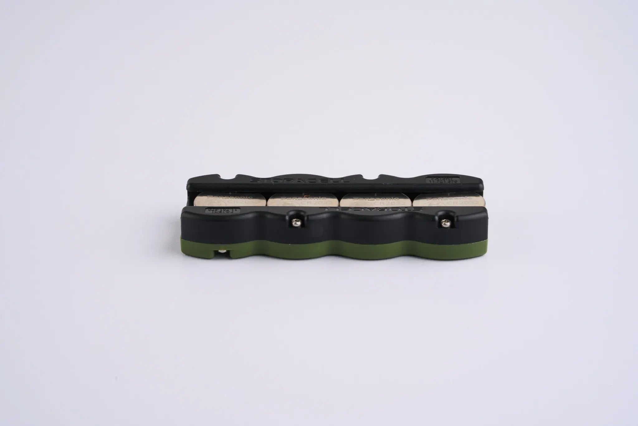 Button Battery Caddy 4pk Black/Military Green Storacell