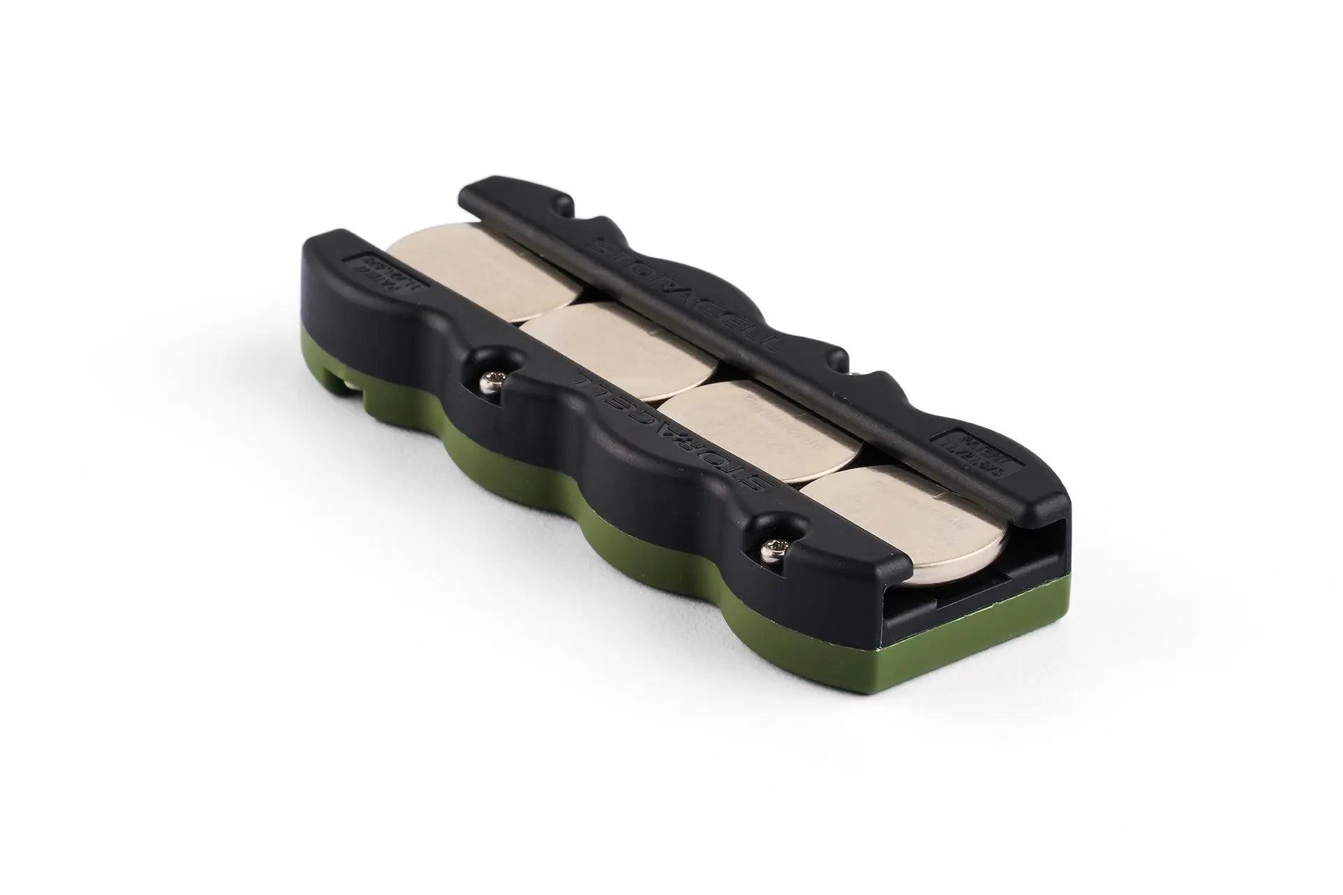 Button Battery Caddy 4pk Black/Military Green Storacell