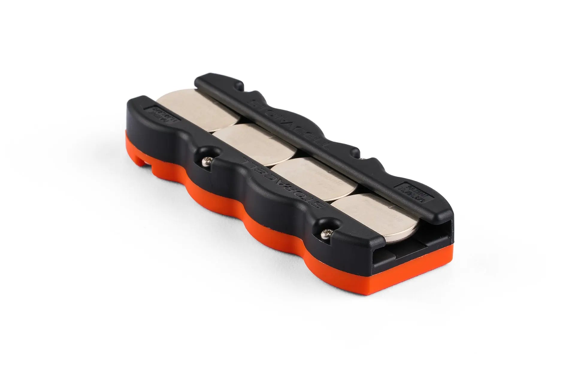 Button Battery Caddy 4pk Black/Orange Storacell