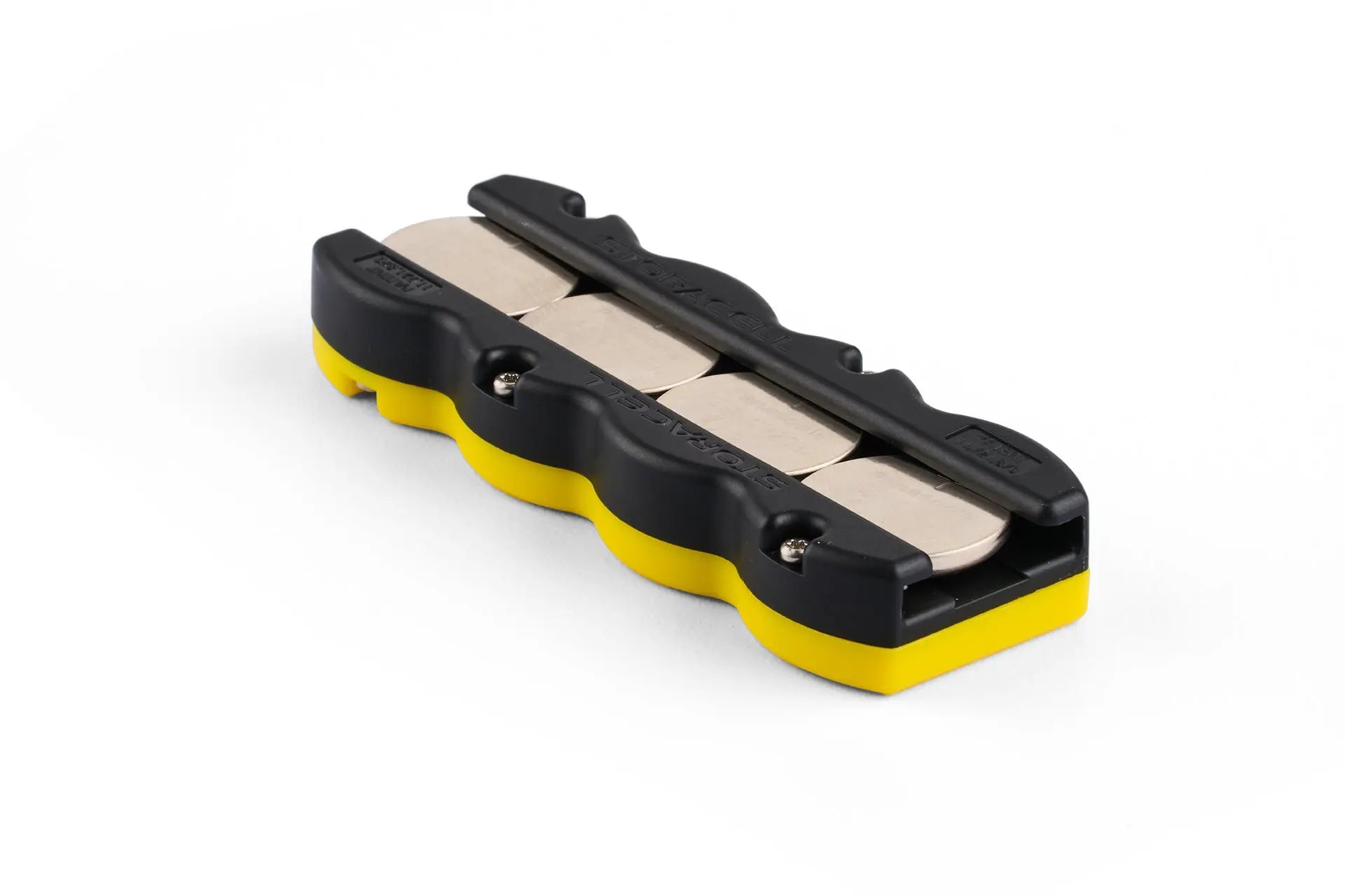 Button Battery Caddy 4pk Black/Yellow Storacell