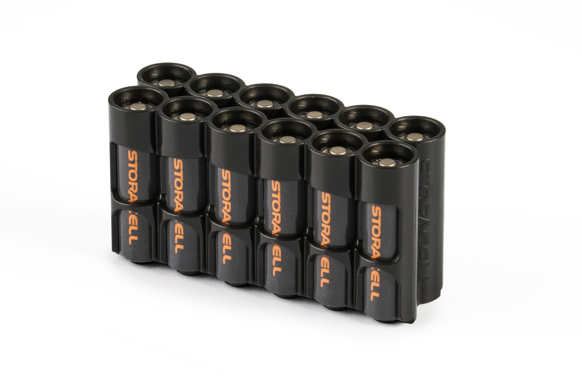 AA 12 Magnetic Battery Caddy (Black)