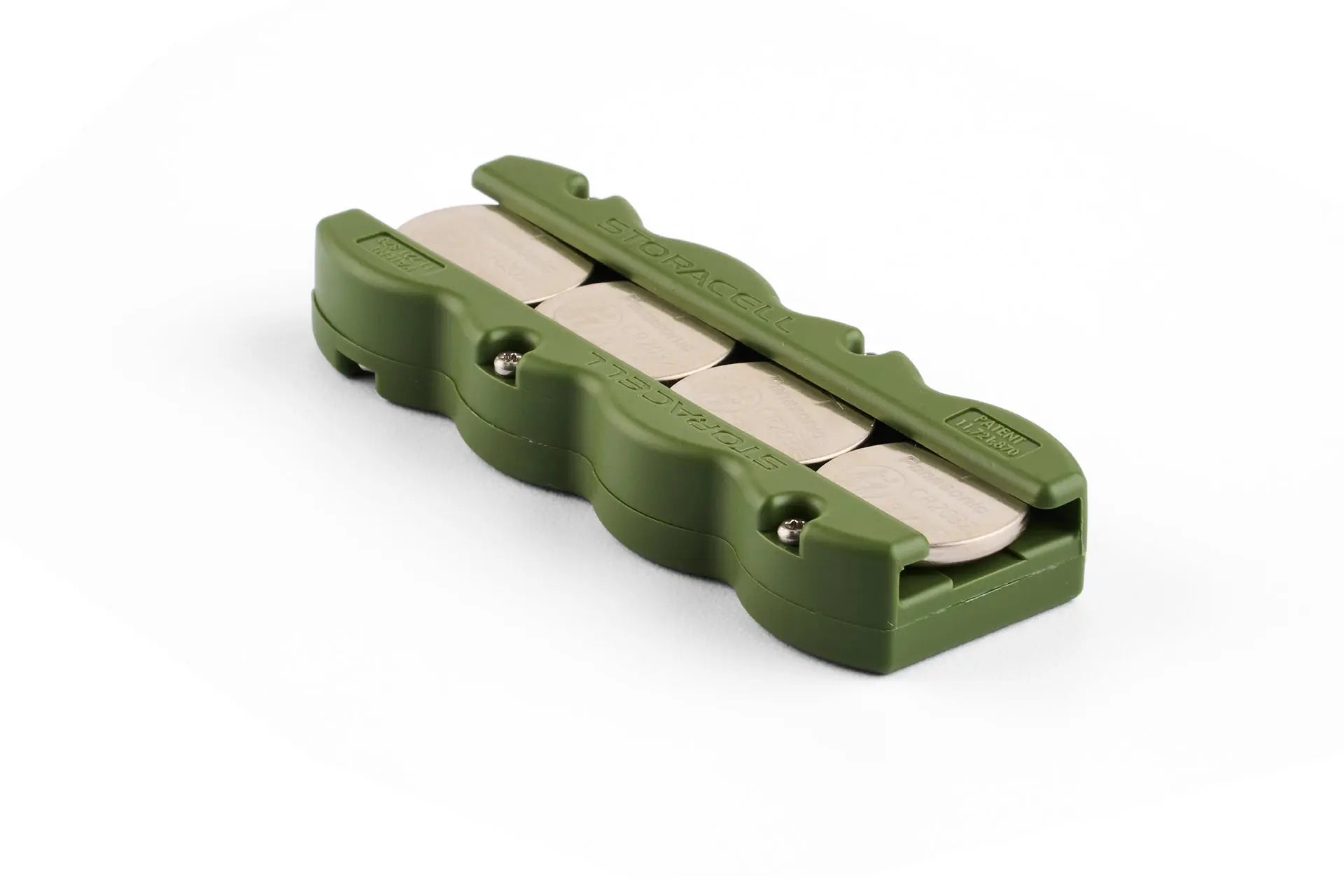 Button Battery Caddy 4pk Military Green Storacell