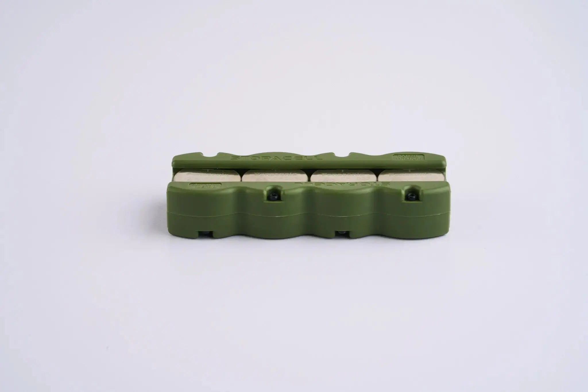 Magnetic Button Caddy 8pk Military Green + Panasonic CR2032 10pk Storacell