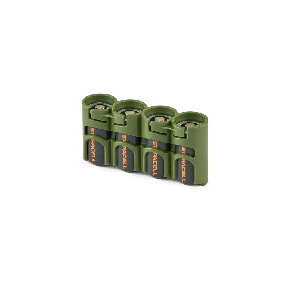 Storacell Magnetic AA 12 Pack Strip Battery Caddy With Cradle (Black