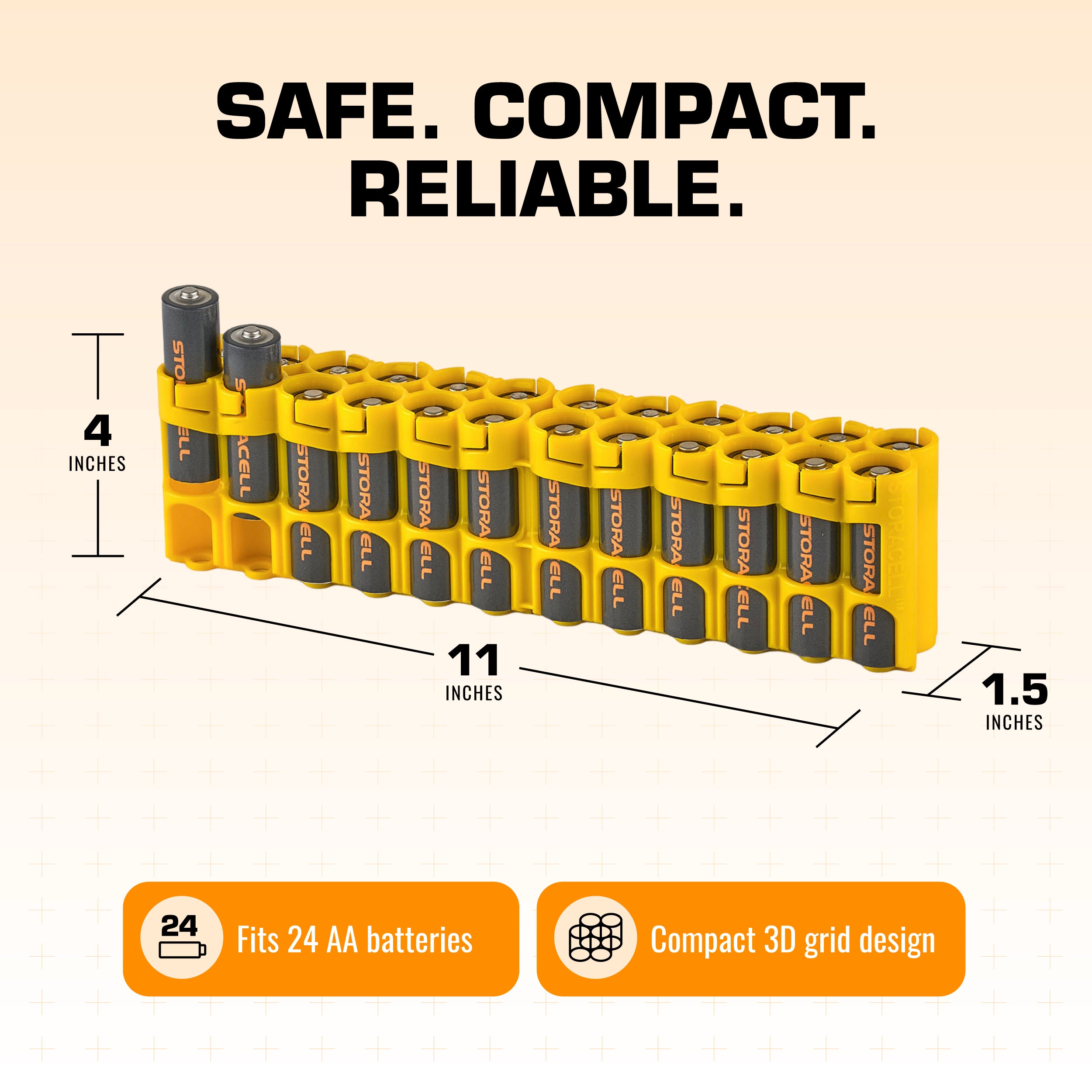 24 AA Pack Battery Caddy (Yellow)