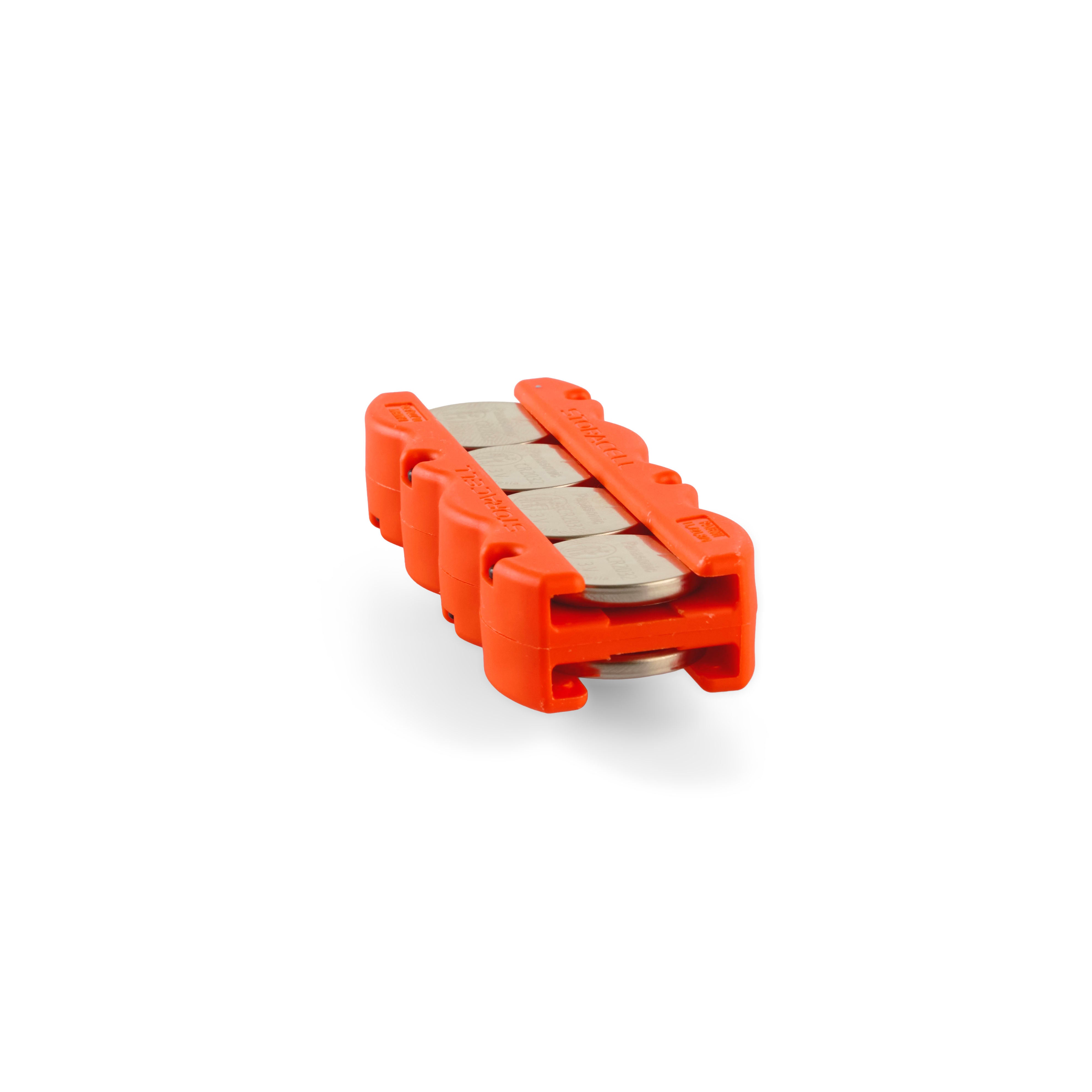 Magnetic Button Caddy 8pk Orange + 2 Panasonic CR2032 4pk