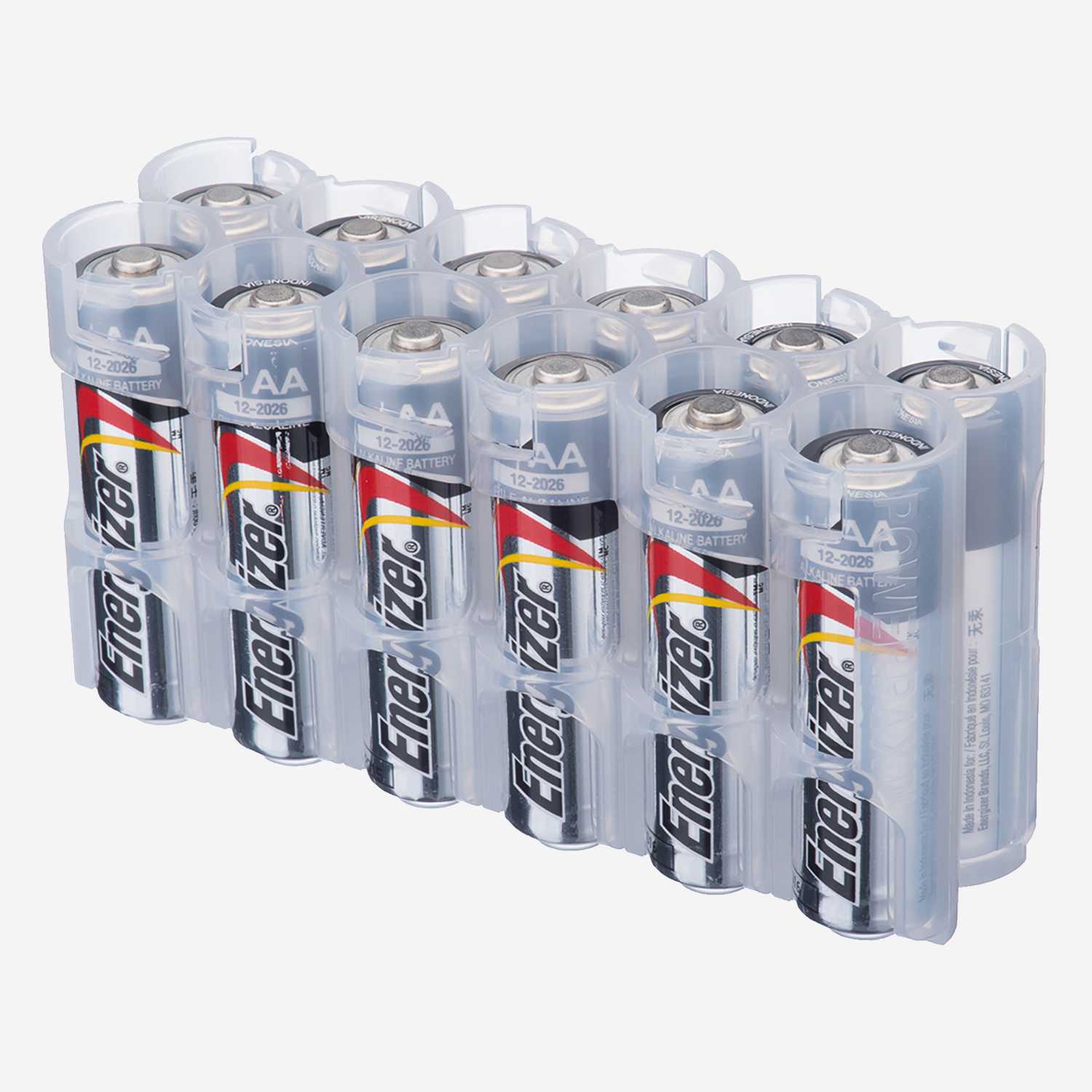 12 AA Pack Battery Caddy (Clear) Anfinsen